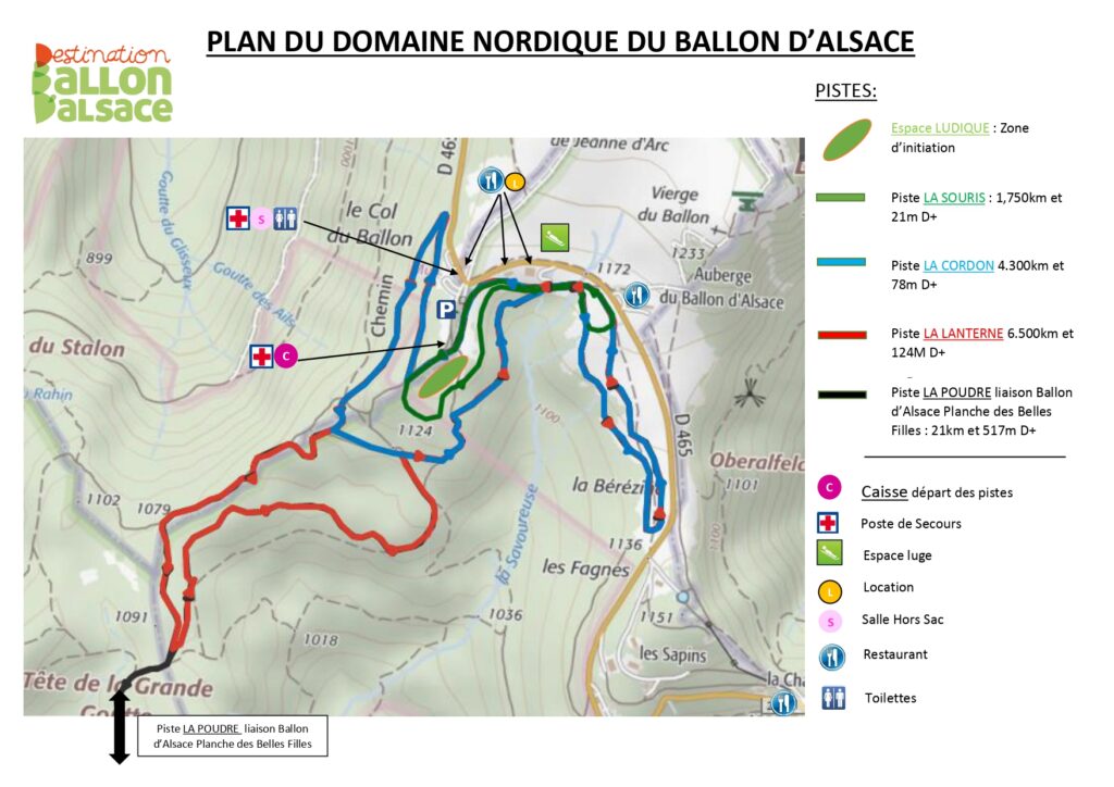 Plan des Pistes de fond du Ballon d'Alsace