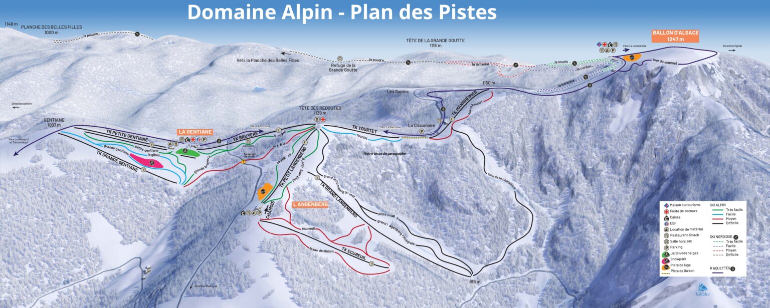 Plan des pistes - Domaine alpin du Ballon d'Alsace